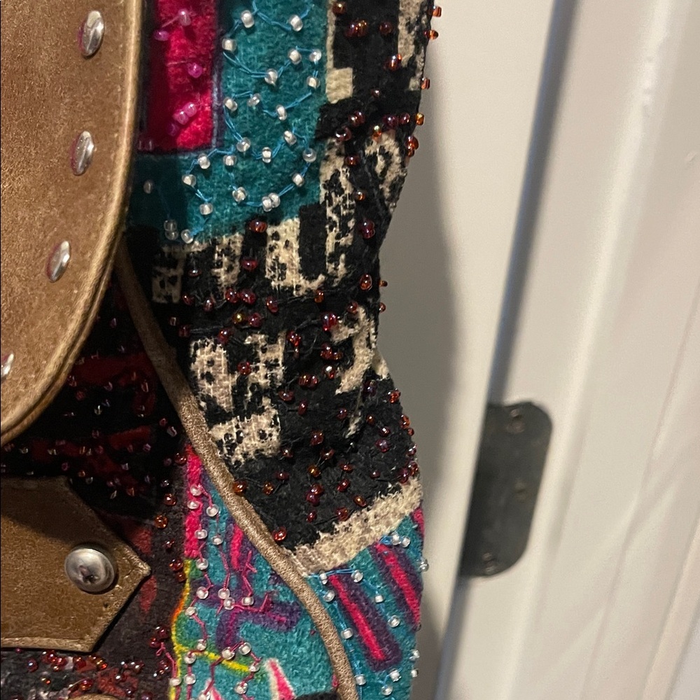 Multicolor Patchwork Shoulder Bag - image 3